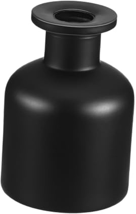 SHINEOFI Frasco Difusor de Esencias 150 Ml Vidrio Mate Negro, Recipiente Aromaterapia Recargable, Difusor sin Fuego para Uso en Hogar y Oficina, Decoración Elegante y Funcional