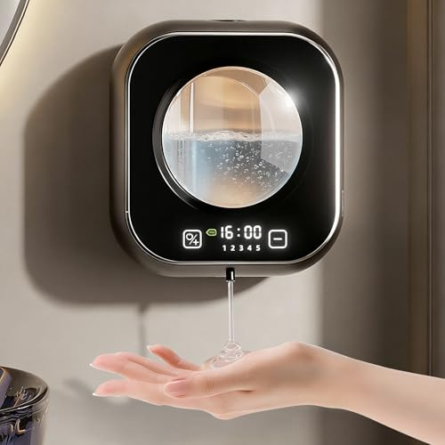 Tvålpump automatisk väggmontering, 320 ml elektrisk skumtvåldispenser med sensor, 5 nivåer justerbar tvåldispenser med No Touch väggmontering, sensor tvålskumdispenser för badrum, kök och kontor