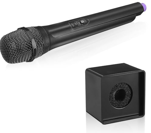 Veemoon Microphone en Plastique pour Garçon et Filles, Accessoire de Performance avec Cube Carré, Micro Simulation Réaliste pour Tout-Petits, pour Jeux de Théâtre et Karaoké la Maison
