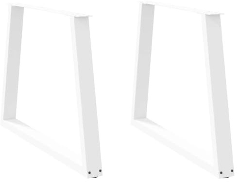 Yisssmeng Esstischbeine 2er Set V-Form Tischgestell Weiß aus pulverbeschichtetem Stahl, 90x72 cm Metallbeine mit verstellbaren Füßen für DIY Esstisch Schreibtisch Konferenztisch