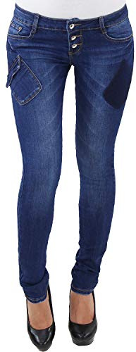 Sotala Damen Stretch RÖHREN HÜFT Jeans Hose Skinny Slim FIT BLAU RÖHRENJEANS HÜFTJEANS RE-3831 XS/34