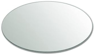 NaDeco Spiegelplatte rund mit Facettenschliff und Gummifüsschen Spiegeluntersetzer Deko Spiegel Spiegel Teller Hochzeitstisch Hochzeitsdekoration Hochzeitsdeko Runder Spiegel-Teller, Größe:Ø 25 cm