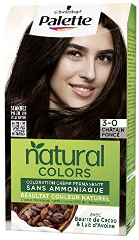 Schwarzkopf - Palette Natural Colors - Colorazione Permanente capelli - Colore naturale - Capelli nutriti - Copri 100% dei capelli Bianchi - Castano scuro 3.0