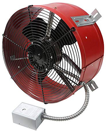 Maxx Air Professional Grade Gable Mount | Power Attic Ventilator, 2.6-Amp 60-Hz Motor and 14-Inch Blade | Quiet Home Attic Fan 1300 CFM | 1,850 SQ. FT. (Red)
