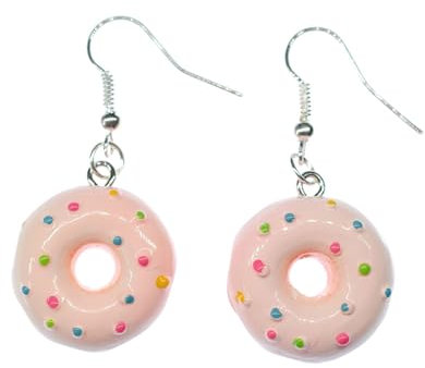 Miniblings Donut perles colorées rose - bijoux faits main mode I glacis Sprinkles beignets bonbons gâteau Etats-Unis Fast Food Bijoux - Boucles d'oreille Boucles d'oreille