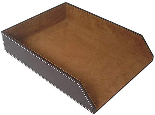 Fransande PU Leder Sammlung Briefablage, Dokumenten Desk Organizer, Stapelbarer Dokumenten Ablage Halter für BüRo Dateien ()