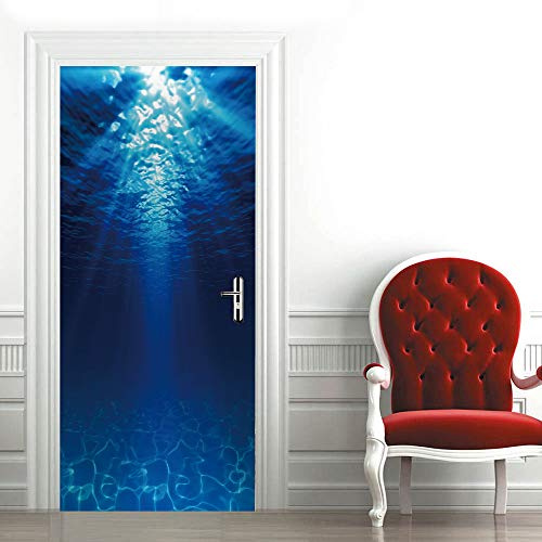 3D Türtapete Selbstklebend Türaufkleber - Unterwasser - Türposter PREMIUM PVC Wasserfest Wandtattoo Für Schlafzimmer Wohnzimmer Tür Dekoration Tapete 95 x 200 cm