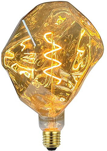 TIANFAN Led Birne Vintage Glühbirne 4W Dimmbar Polyeder φ150mm Große Led Birne Dekorative Edison Glühbirne 220V E27 (Golden)