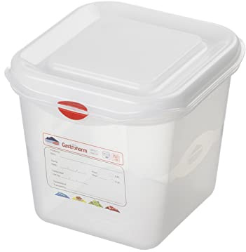Gastronorm 1/6 Lot de 6 conteneurs alimentaires avec couvercle étanche 2,6 l Transparent