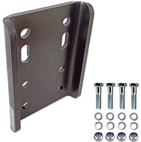 XIMPLIO Universelle Adapterplatte Anpassung Kugelhöhe Kugelverstellplatte mit ABE für Anhängerkupplung Anhängerbock AHK-Anschraubplatte 2-Loch 90mm / 4-Loch 83x56mm (mit Schrauben 4xM10)