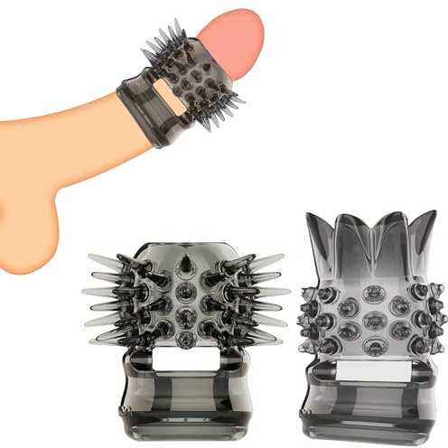 BDSMYEE Gaine de Pénis 2 Pièces pour Homme, Manchon Penis Stimulation de Particules Massage Vaginal Éjaculation Retardée Sextoys pour Couples