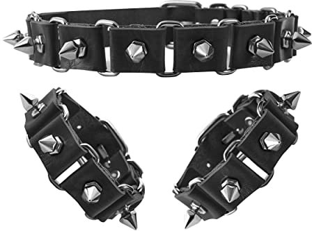Manfnee Leder Nieten Choker Armband Punk Rock Spike Niete Kragen Necalce Wristband Manschette