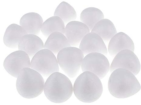 INVEES 40Pcs 30 x 35mm Polystyrene Styrofoam Foam Craft Balls Foam Rose Bud Drops Flower Stamens Sugarcraft Flower Formers Cake Craft DIY Materials (20 Pcs)