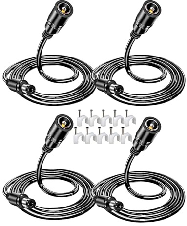 VOLTKARE - Confezione da 4 cavi di prolunga di alimentazione da 12 V CC, connettori da maschio a femmina, 5,5 x 2,1 mm, cavo adattatore di alimentazione 9 V per telecamera IP WiFi Tapo: C200 C310 C100