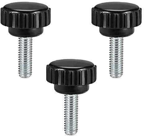 TOP-VIGOR 3 Stück M6 x 15 mm Außengewinde gerändelte Klemmknöpfe Griff Rändelschraube Typ Rundkopf