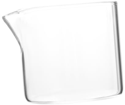 BESTonZON Simple Glass Milk Jug Milk Cup for Coffee and Sauces for Home and Kitchen Use