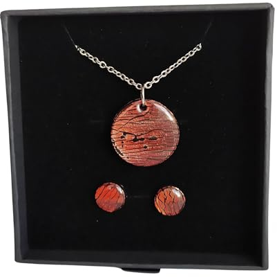 Sandra Complements | Pendientes Naranjas | Collar Naranja y Pendientes para mujer | Conjunto de acero en Negro, Plata y Naranja | Regalo para Mujer, Día de la Madre, Navidad | Edición Limitada