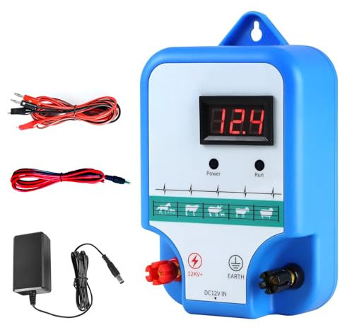 Pastor Electrico de 10KM, Cerca eléctrica Controlador de Pulso de Alto Voltaje, 220V Pastor Electrico para Granja avícola, energizador de Valla para Animales