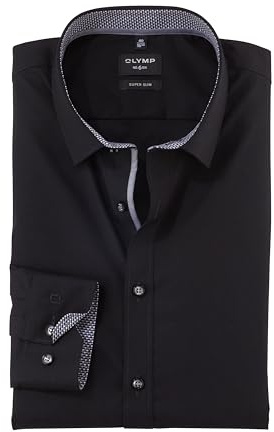 OLYMP Herren Businesshemd Langarm No.Six,Einfarbig,super Slim,Urban Kent | Hemd, Manschette, Super Slim, 97%Baumwolle/3%Elastolefin