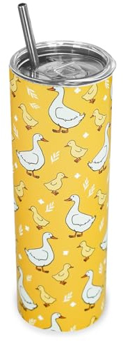 Yellow Duck Tumbler 20 Oz, Cute Duck Gifts for Women Girls, Duck Tumbler Coffee Mug Cup Water Bottle Drinking Cup for Cold or Hot Drinks, Duck Stuff Accessories Things