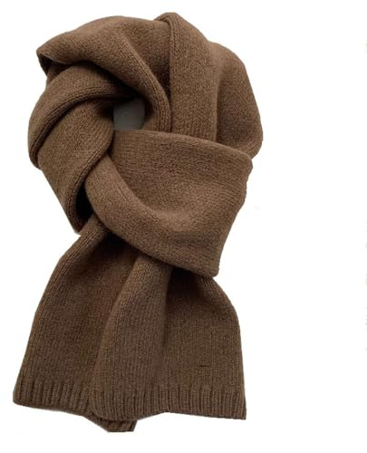 Flyhug Scarf~Wool Camel Beige Warm Knitted Scarf With Men'S And Women'S Scarves,Autumn Brown