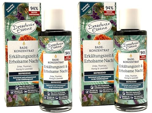 2er Pack Dresdner Essenz Badekonzentrat Erkältungszeit & Erholsame Nacht, 2 x 125ml