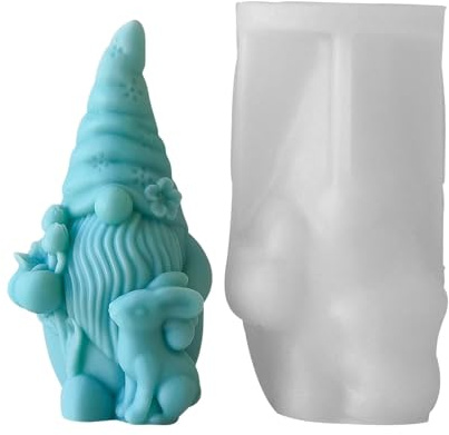 3D Gnome Silicone Moulds, Christmas Gnome Candle Moulds, Faceless Doll Resin Epoxy Molds DIYs Craft for Candle Making