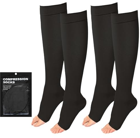 Evolyline 2 Paar Medizinische Kompressionsstrümpfe Damen & Herren 20-30 mmhg Klasse 2, Kompressionssocken ThrombosestrüMpfe Damen Flug, StüTzstrümpfe Stützstrumpfhose füR Krampfader KnöChel
