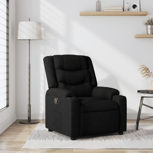Xichuzi Relaxsessel Schwarz Stoff, Fernsehsessel, Kinosessel, Lesesessel, Tv Sessel, Ohrensessel, Armsessel, Seselstuhl Wohnzimmer - 374129
