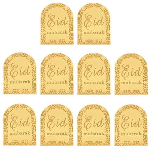 Dianzan Eid Mubarak Cupcake Topper, 10 Stück Ramadan Party Cupcake Topper, Ramadan Cupcake Picks Acryl Spiegel Kuchen Topper