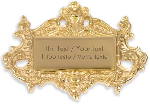 Placa de latón con grabado personalizado, superficie de grabado de 80 x 35 mm, placa para puerta, timbre de latón con sus propios textos