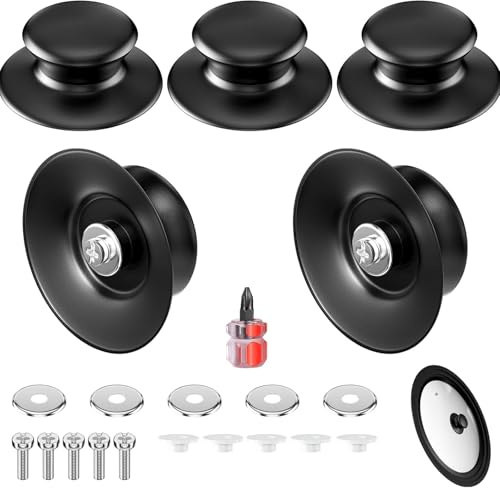 zurabini 5 Stück Topfdeckelknopf, Topfdeckel Griff Universal, Pan Lid Cover Knöpfe, Küchengeschirrknöpfe, für Topfdeckel, Ersatzknöpfe, Kasserolle