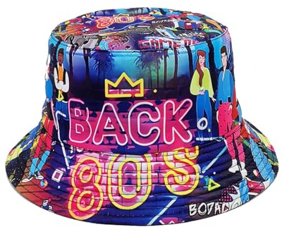 TPZORJX Bucket Hat Chapeaux de Pêcheurs Retro 80's 90's Style Chapeau de Pêcheur à la Mode Unisexe Réversible Chapeau de Pêcheur Double Face Chapeau de Soleil，fisherman's hat 90's,annees 90