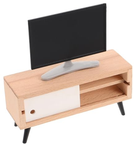 UPKOCH Miniaturfernseher Maßstab Puppenhausmöbel Minifernsehschrank Wohnzimmer Dekoration Spielzeug Haushaltsgeräte Realismus LCD Bildschirm