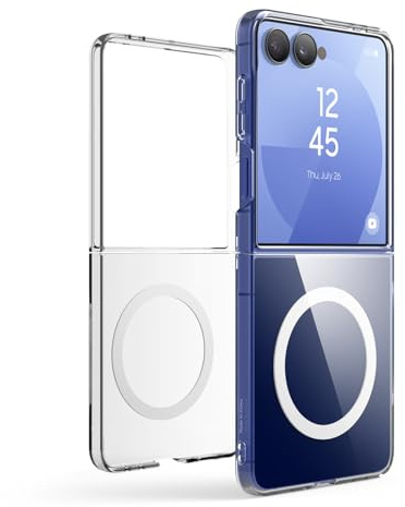 elago Funda Transparente Magnética Compatible con Samsung Galaxy Z Flip 7 — Compatible con Cargador MagSafe, Gran Potencia Magnética, PC de Primera Calidad, Parachoques Resistente a los Golpes