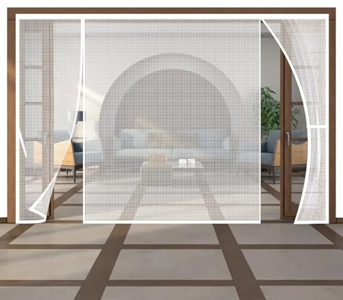 Porte Moustiquaire MagnéTique, Moustiquaire Pliable Blanc 180x255cm Filet à Fermeture AimantéE Anti Insecte Mouche Moustique pour Porte D EntréE IntéRieur/Patio