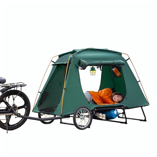 JAGAHAHA E-Bike Fahrrad Wohnwagen Fahrradwohnwagen Fahrradanhänger Zelt faltbar wasserdicht Moskitonetz Outdoor Camping