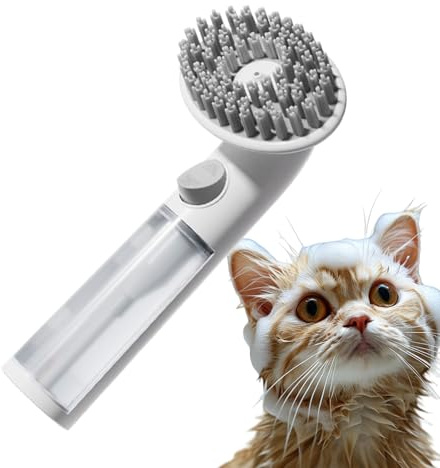 Hunde-Badebürste, Silikonschrubber mit langem Griff, Fellpflege, für langes und kurzes Haar, Reinigung, Dusche, Waschen, Haarausfall, Entfernen von losem Fell