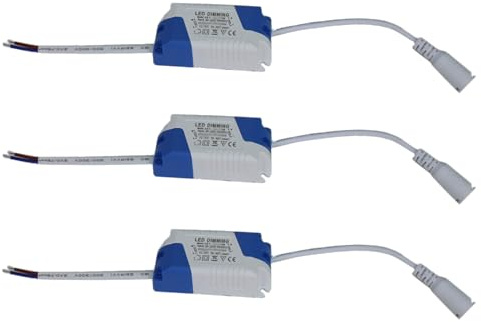 Jandei - Pack x3 Driver LED 8W-12W, Transformador Multivoltaje 85-265V AC, Salida 22-45V DC 300mA, para Downlights y Equipos LED