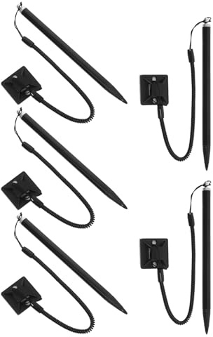 CAXUSD 5 Pezzi Penne Stilo Resistive con Punta in Morbido Design Ergonomico e Corda Molla Supporto Base per Pos e Navigazione Touchscreen Penna Precisa per Appunti e Disegno