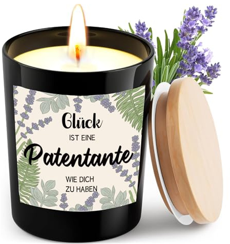 Regalo brevettato, 7OZ, candela profumata alla lavanda con scritta, miglior regalo brevettato, per domande, ringraziamento, madrina, compleanno, battesimo, cresima, comunione, Natale, festa della