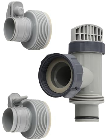 BildeeMait 3-Piece Pool Plunger Valve and Type Hose Adapter Set for Intex Above-Ground Pools, Includes Shut-Off Valve