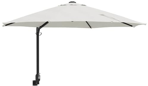 Vopese Garden Parasol Sand 248 x 248 x 148 cm Polyester and Steel For outdoor, terrace, and garden shading purposes ZSSCJ-UK42003227UK