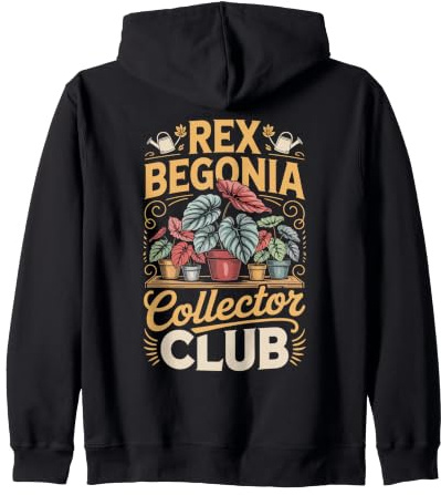Rex Begonia Collector Club Begonia Houseplant Zip Hoodie