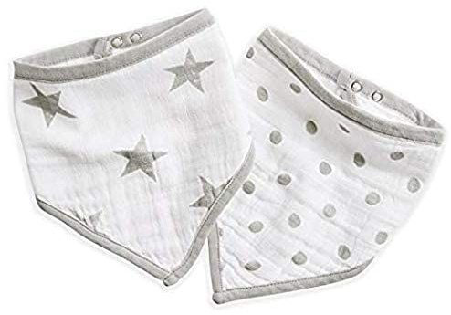 aden + anais Essentials, bavaglino a bandana per bambini, 100% mussola di cotone, panno per il rutto a 3 strati, super morbido e assorbente, per neonati, neonati e bambini, regolabile con bottoni,