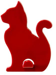 KalaMitica Katze-Design Magnetische Aufhänger, ABS-Harz, Rot, 7x5,1 cm