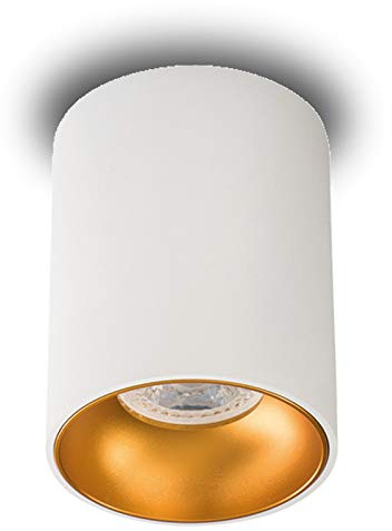 trendlights24 Como LED Decken Aufbauleuchte 230V GU10 Weiß Gold 1,5W
