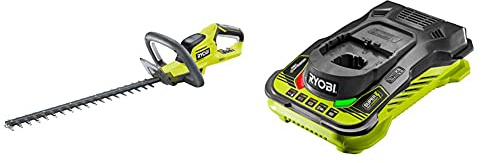 Ryobi OHT1845 18V ONE+ Cordless 45cm Hedge Trimmer (Body Only) & RC18150 18V ONE+ Cordless 5.0A Battery Charger
