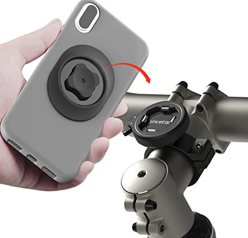 CQ Sincetop Handyhalterung Fahrrad, Motorrad Handyhalterung - Univeral Handy Fahrradhalterung, Stabile Aluminium Handyhalter Fahrrad Smartphone Halterung mit Ultra-Sperre für Rennrad MTB E Scooter