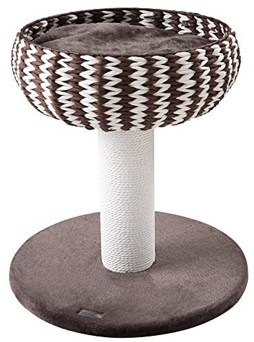 PawHut Árbol Rascador para Gatos Pequeño Torre 50x50x52 cm Café y Blanco